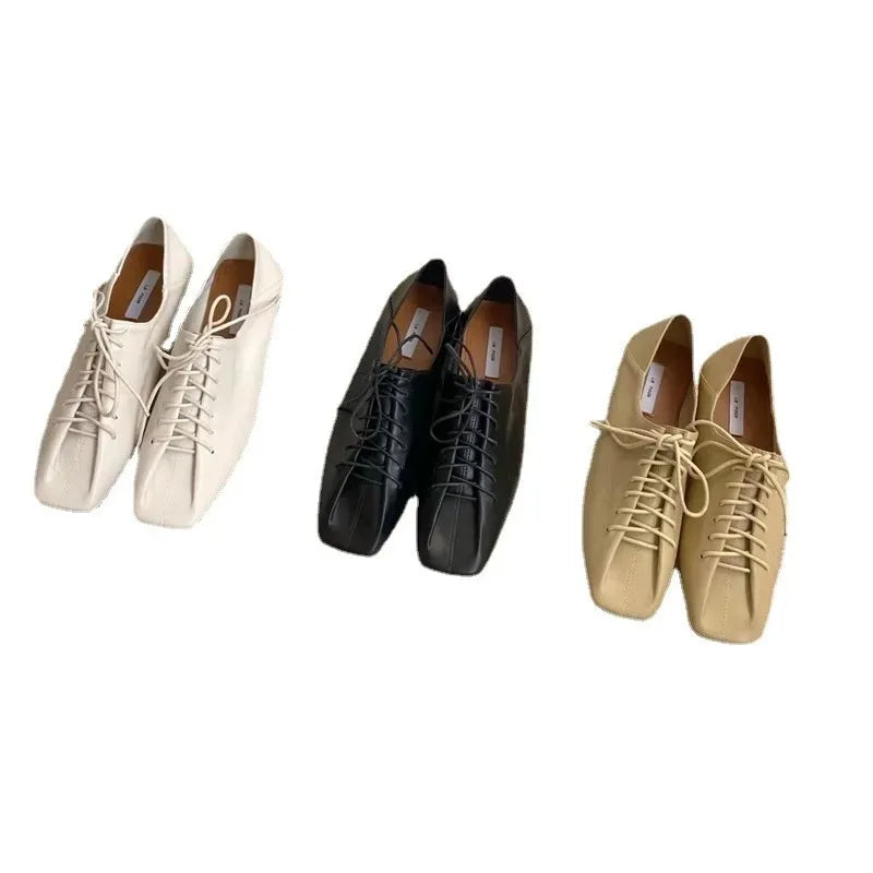 Women's Square Toe Casual Sneakers – Waterproof Lace-Up Women's Sneakers Axl