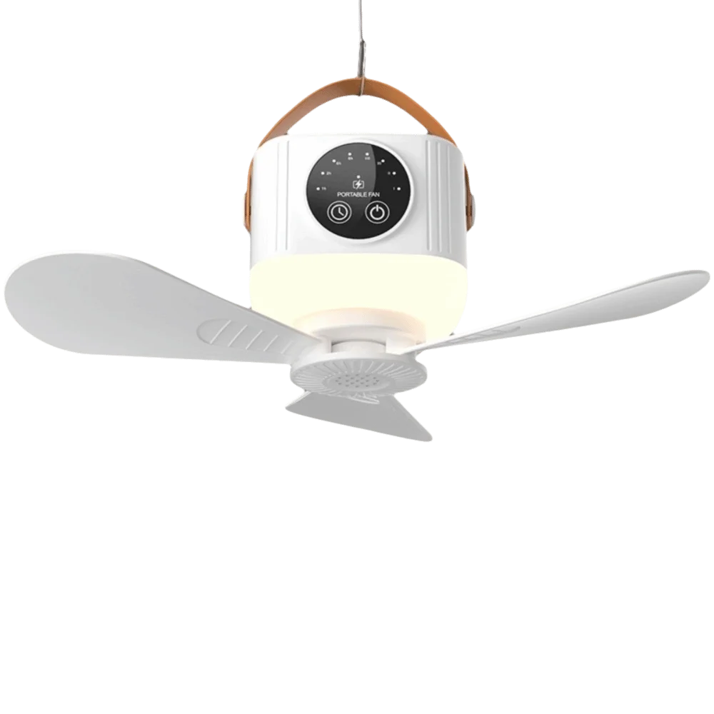 Rechargeable Ceiling Fan with LED Light & Remote Control Ceiling Fan Light Axl White-3600mAh