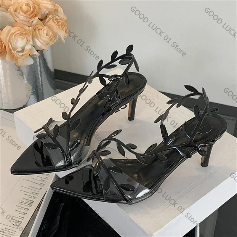 Women's Transparent Pointed Toe Thin Heel Sandals | Summer Style Women's Heeled Sandals Axl