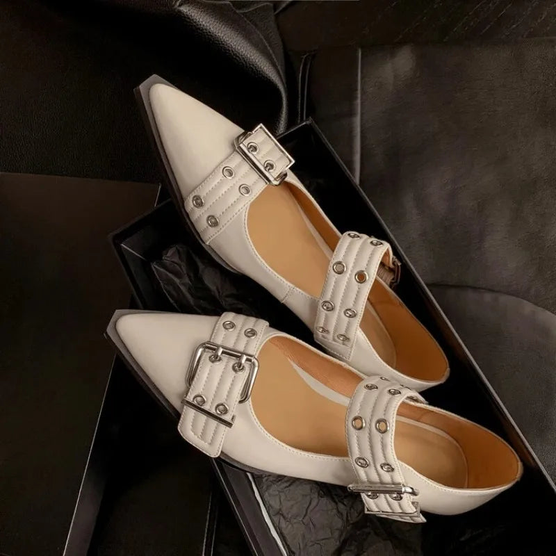 Women's Flat Slingback Sandals – Pointed Toe Buckle Fashion Women's Flat Sandals Axl