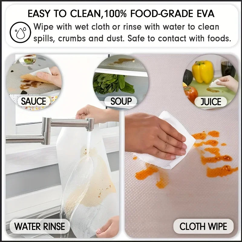 4-Pack EVA Fridge Liner Mats – Waterproof & Washable Shelf Pads Fridge Shelf Liner Axl
