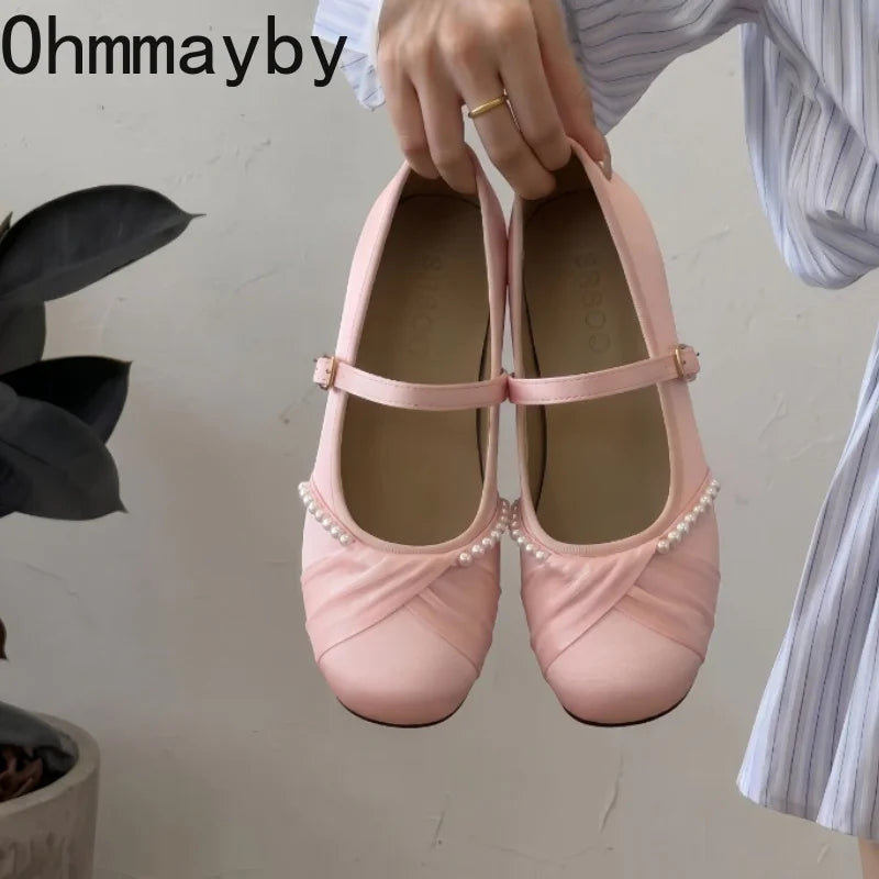 Satin Mary Jane Flats – Women's Elegant Party Dress Shoes Mary Jane Flats Axl