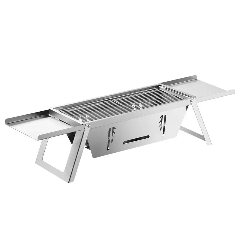 Folding Stainless Steel Charcoal BBQ Grill – Portable Outdoor Folding Charcoal Grill Axl Standard Style