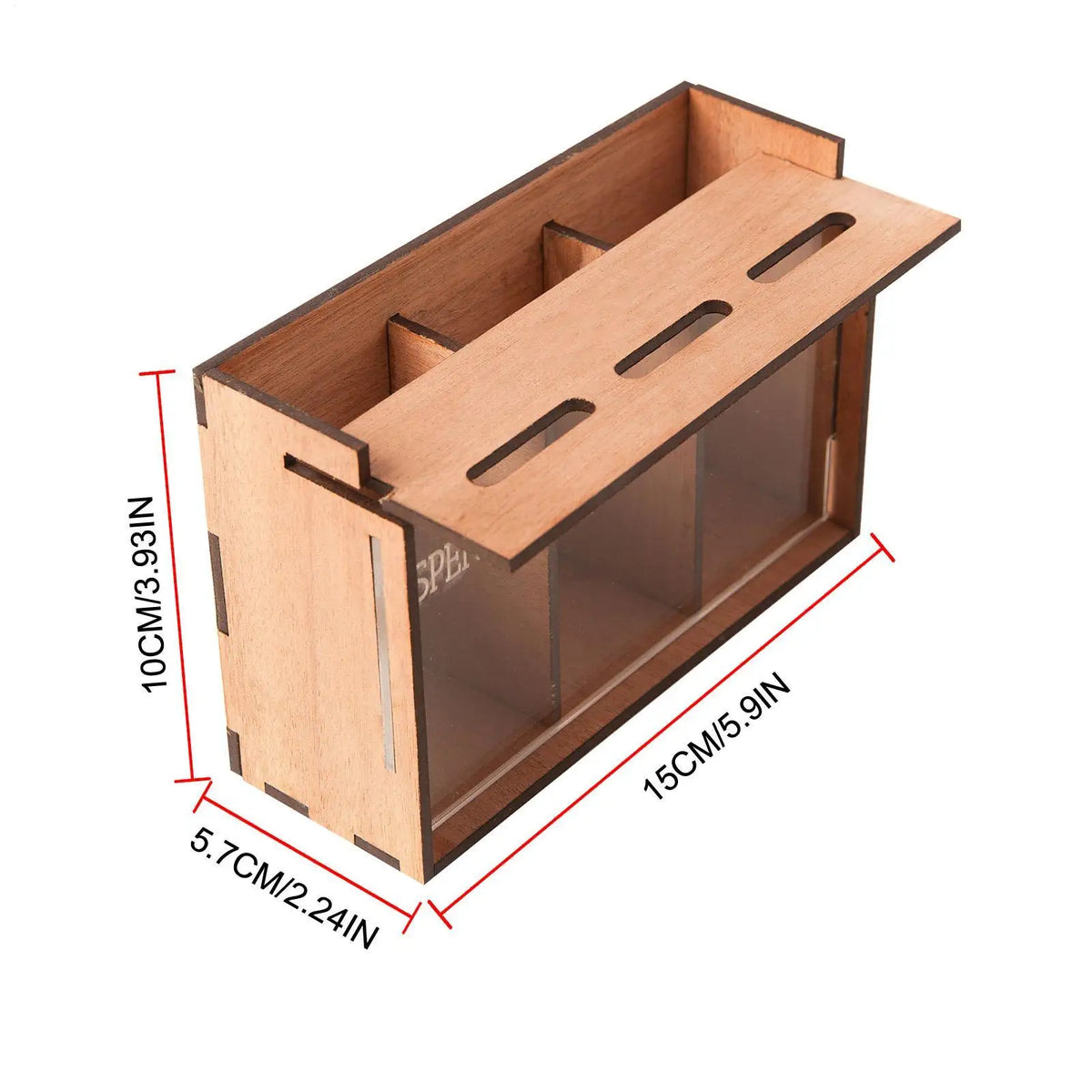 Wooden 3-Compartment Coin Bank Box with Removable Lid Wooden Coin Bank Axl