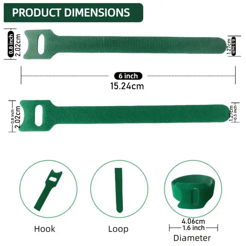 Reusable Nylon Plant Ties Hook Loop – 50/100/200 Pcs Garden Garden Plant Ties Axl