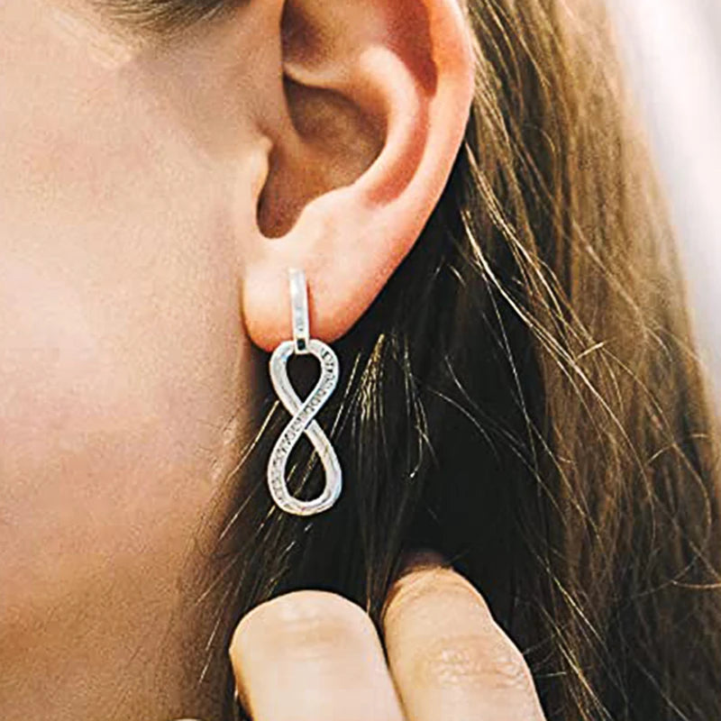 Huitan CZ Stone Silver Drop Earrings – Geometric Women's Jewelry Drop Earrings Axl