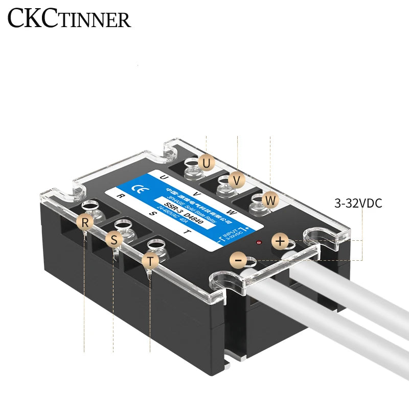 Three-Phase Solid State Relay SSR 10A–200A | DC AC Control Solid State Relay Axl