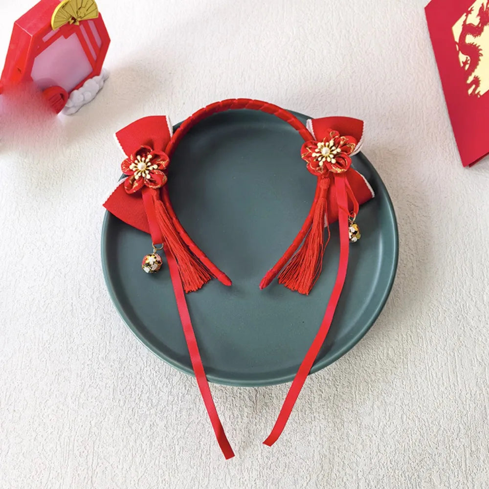 Girls Flower Braid Wig Headband – Chinese Style Hair Accessory