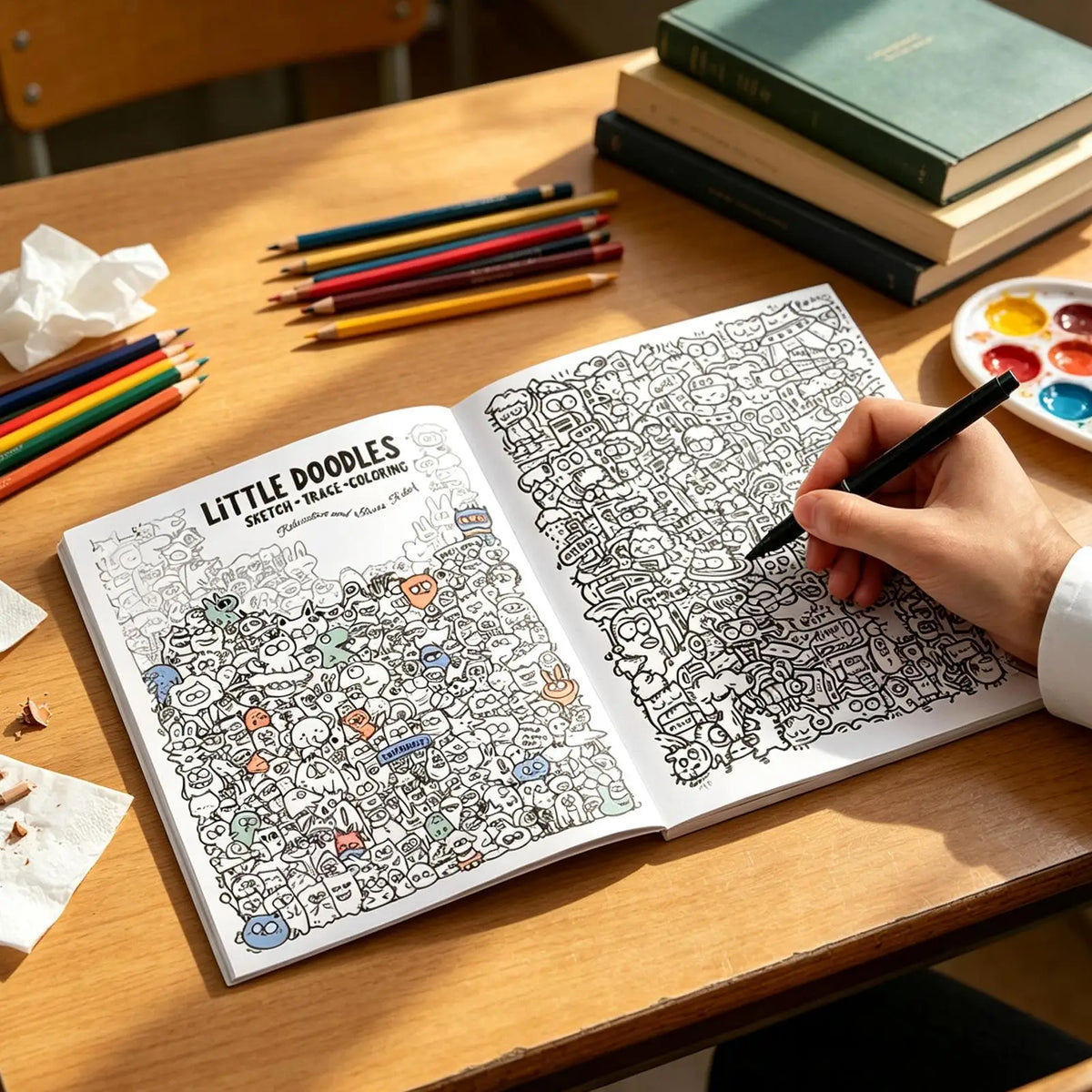 Doodle Art Adult Coloring Book – Mindfulness Trace & Color Adult Coloring Book Axl