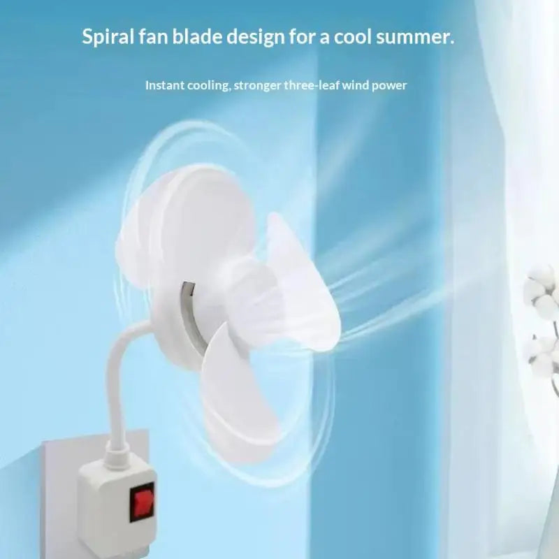 360° Gooseneck Desk Fan – Plug-In Socket Fan with Switch Plug-In Desk Fan Axl