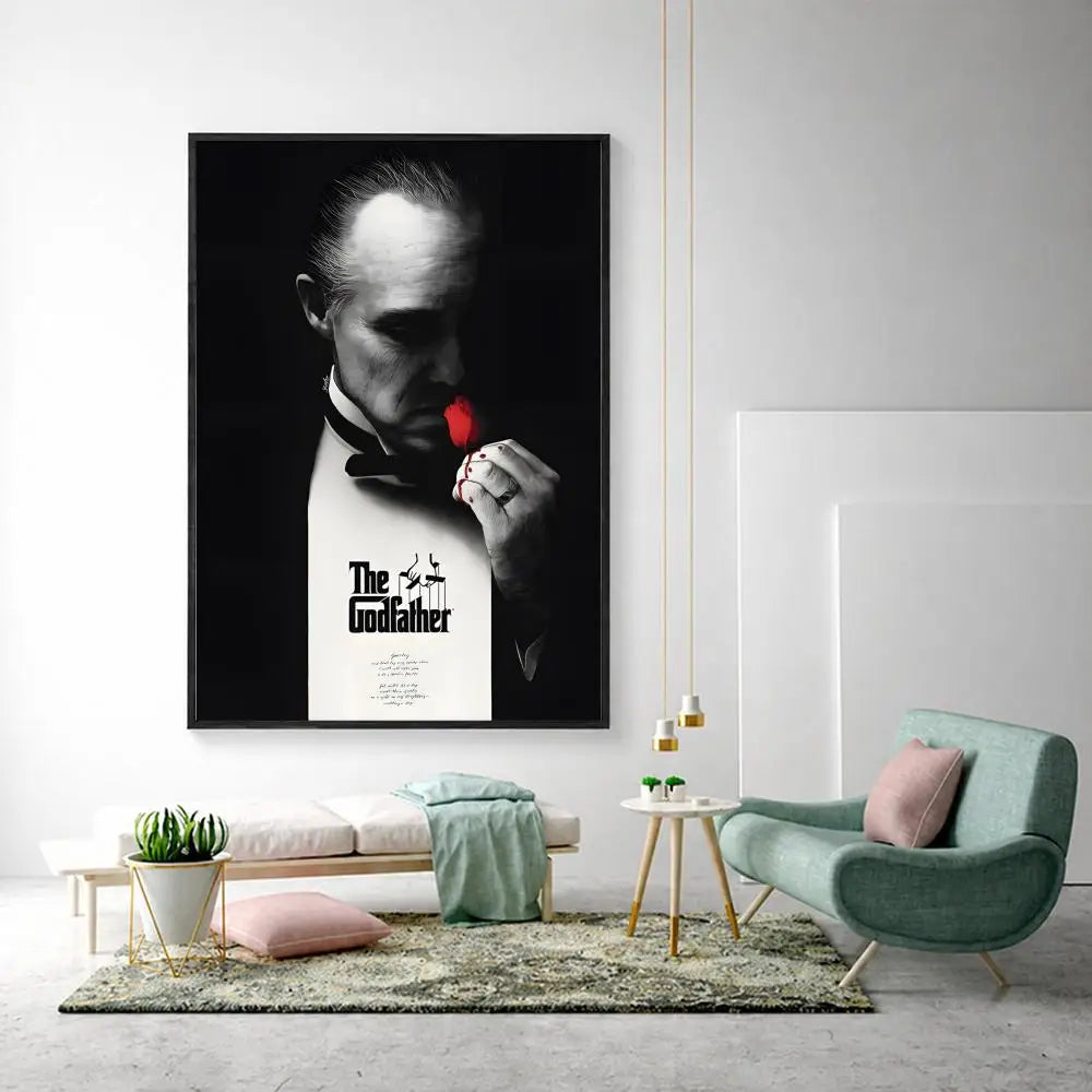 The Godfather Movie Poster – HD Wall Art for Home & Bar Decor Movie Wall Poster Axl White1 21X30cmNoframe
