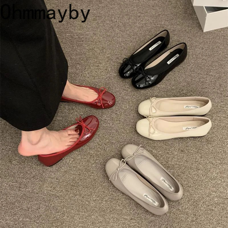 Women's Butterfly-Knot Ballet Flats – Slip-On Soft Sole Shoes Ballet Flats Axl