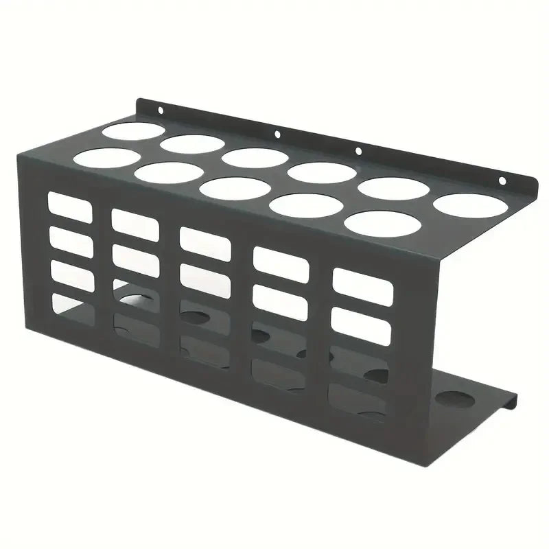 Wall-Mounted Steel Bottle Storage Rack – Kitchen Organizer Wall Storage Rack Axl Grey