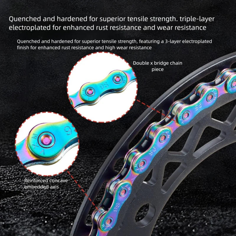 Ultralight Colorful Bike Chain 8/9/10/11 Speed Anti-Rust 116L MTB Bicycle Chain Axl