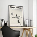 Roger Federer Canvas Poster – Tennis Wall Art Unframed Print Canvas Wall Art Axl Black11 40X50cmFrameless