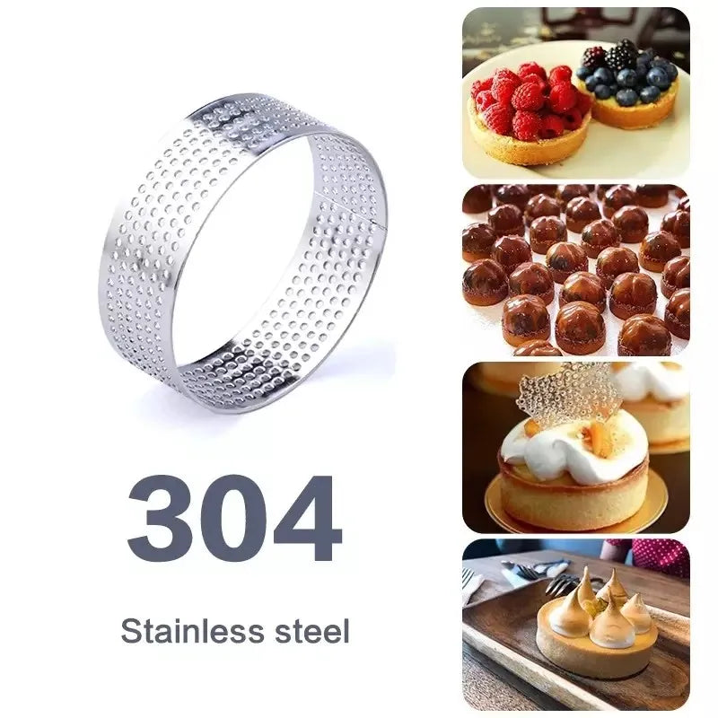 Perforated 304 SS Tart Ring 5cm – French Flan Baking Mold Tart Baking Mold Axl