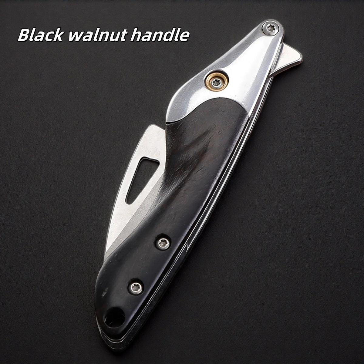 Folding Fruit Knife – Black Walnut & 7Cr17 Stainless Steel Folding Paring Knife Axl