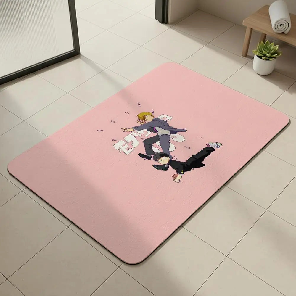 Mob Psycho 100 Diatomite Bath Mat – Quick Dry & Anti-Slip Diatomite Bath Mat Axl White3 40x60cm