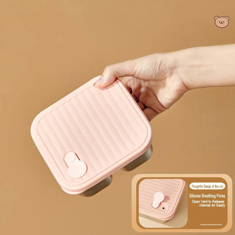 WORTHBUY 304 Stainless Steel Stackable Leak-Proof Lunch Box Stainless Steel Lunch Box Axl