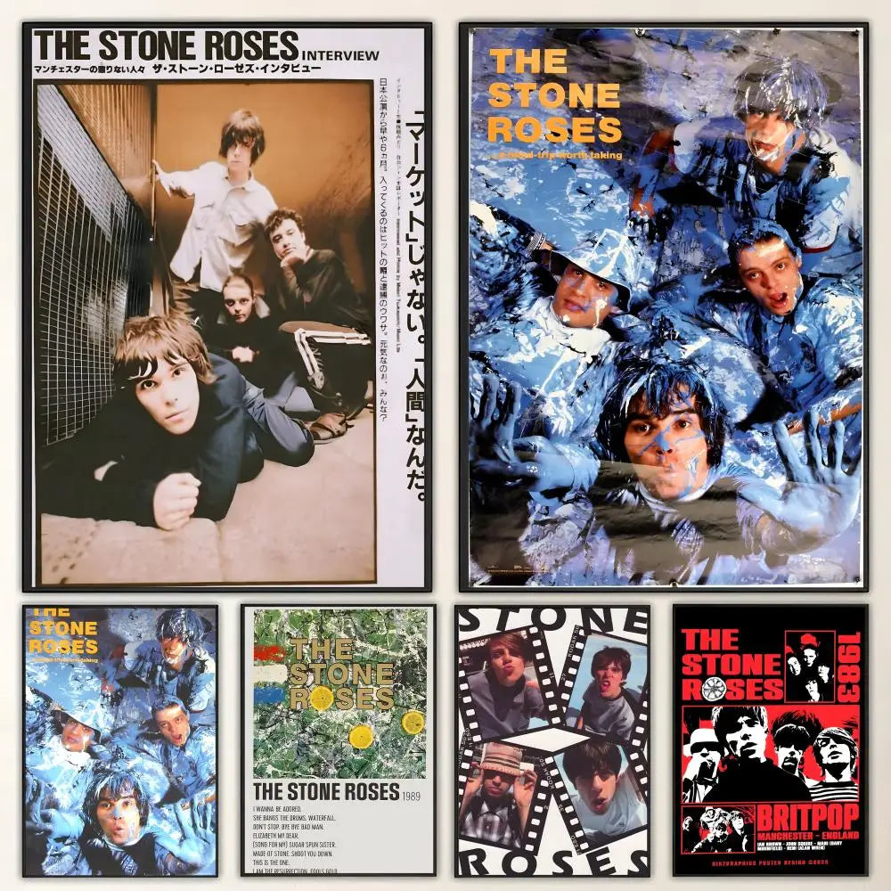 Rolling Stones Roses HD Poster – Waterproof Sticky Wall Art Wall Art Poster Axl