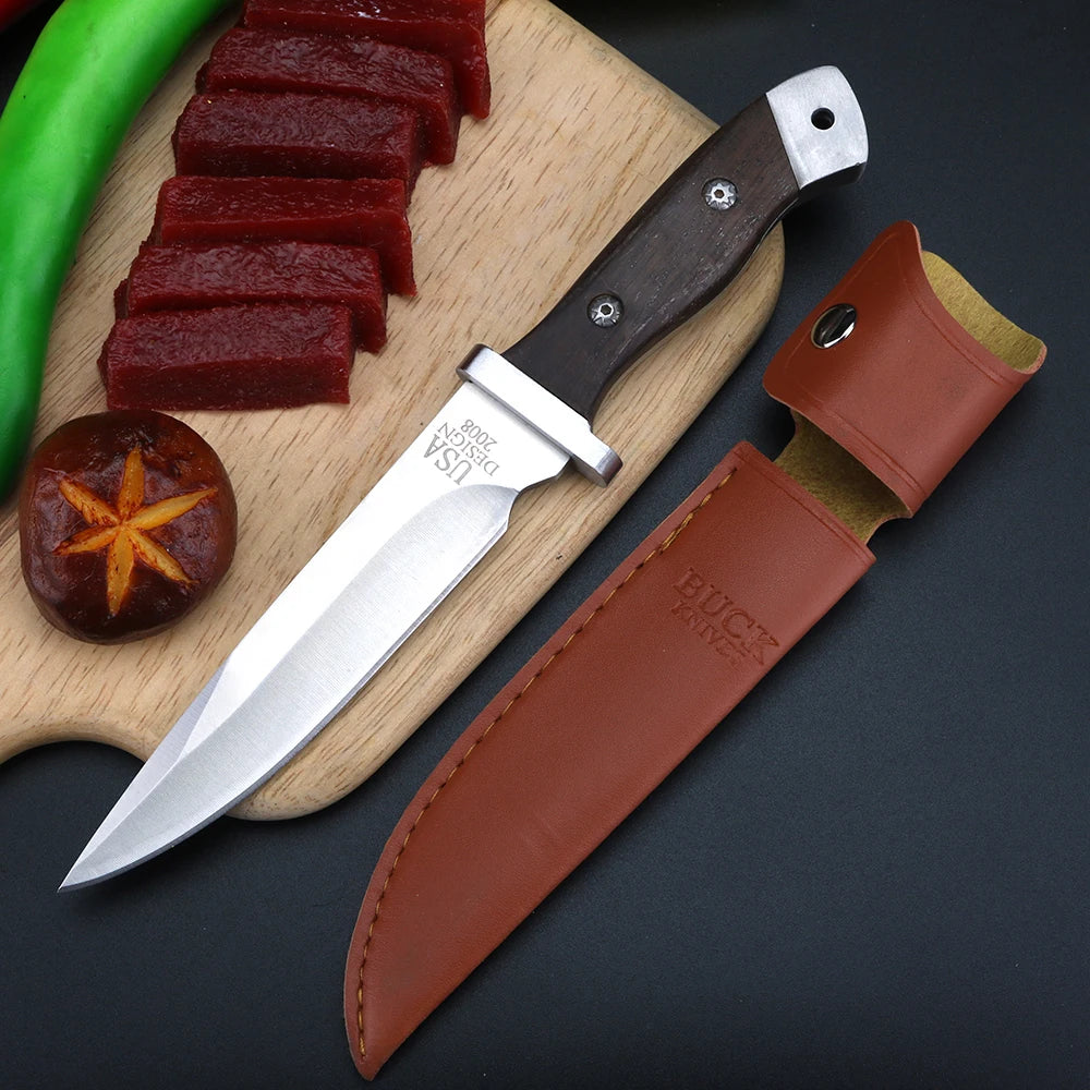 XUAN FENG D2 Steel Knife – Wood Handle BBQ & Outdoor Blade Outdoor Knife Axl