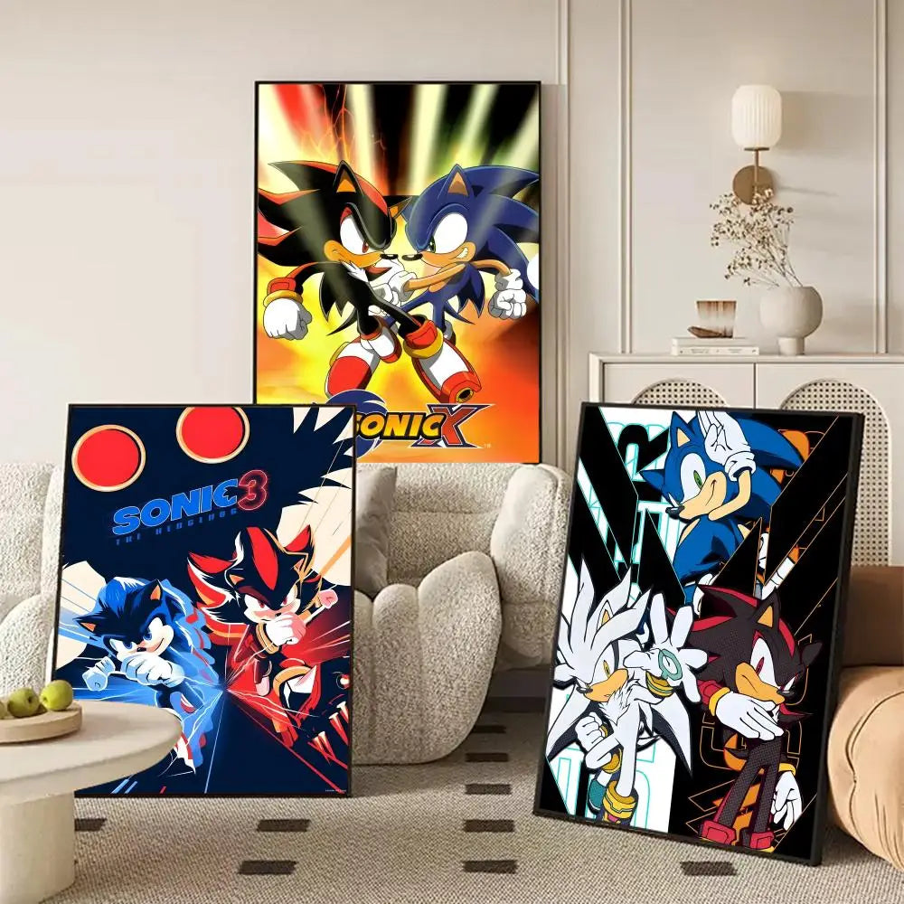 Anime Sonic Canvas Wall Art Poster – Unframed Home Decor Canvas Wall Art Axl