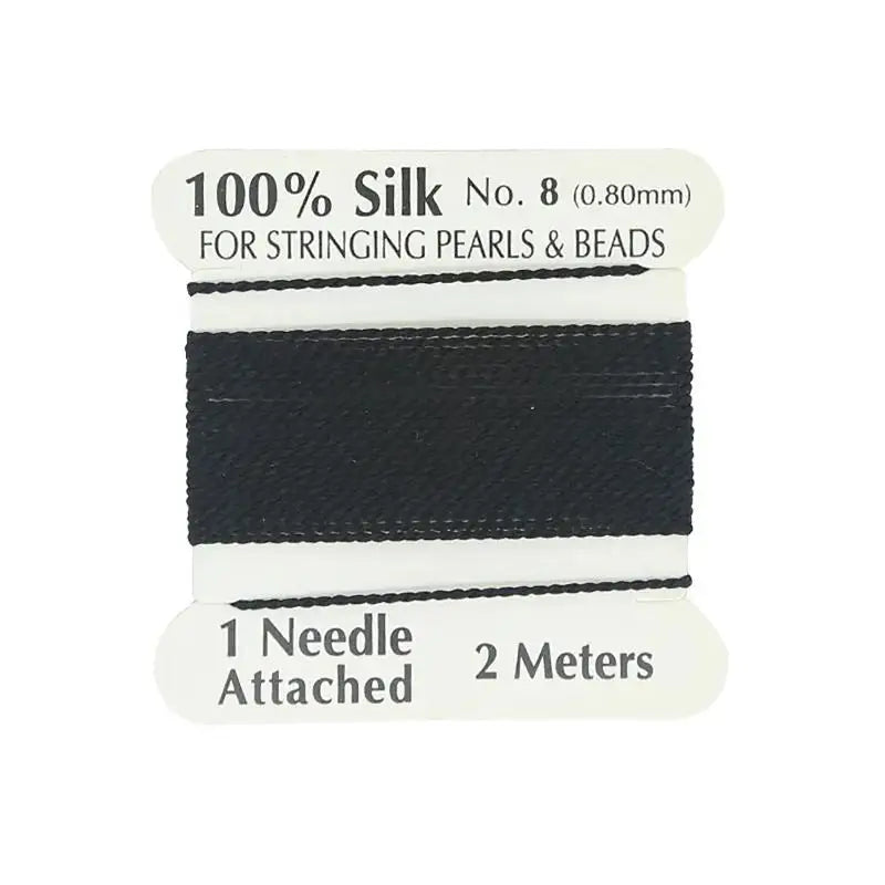 0.8mm Natural Silk Cord 2M – Multicolor DIY Jewelry Making Jewelry Making Cord Axl Black
