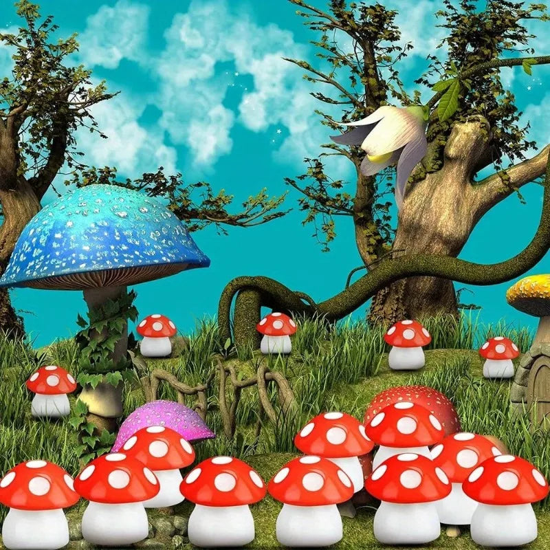 50 Mini Resin Mushroom Figurines – Terrarium & Garden Décor Garden Figurines Axl