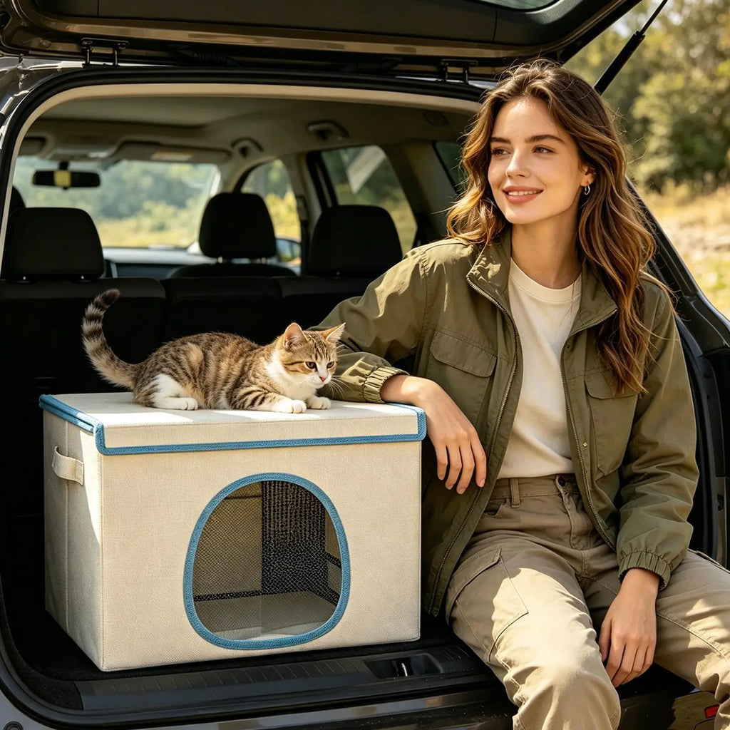 Cooling Cat House & Dog Nest with 6 Ice Packs | Indoor & Outdoor Cooling Pet House Axl