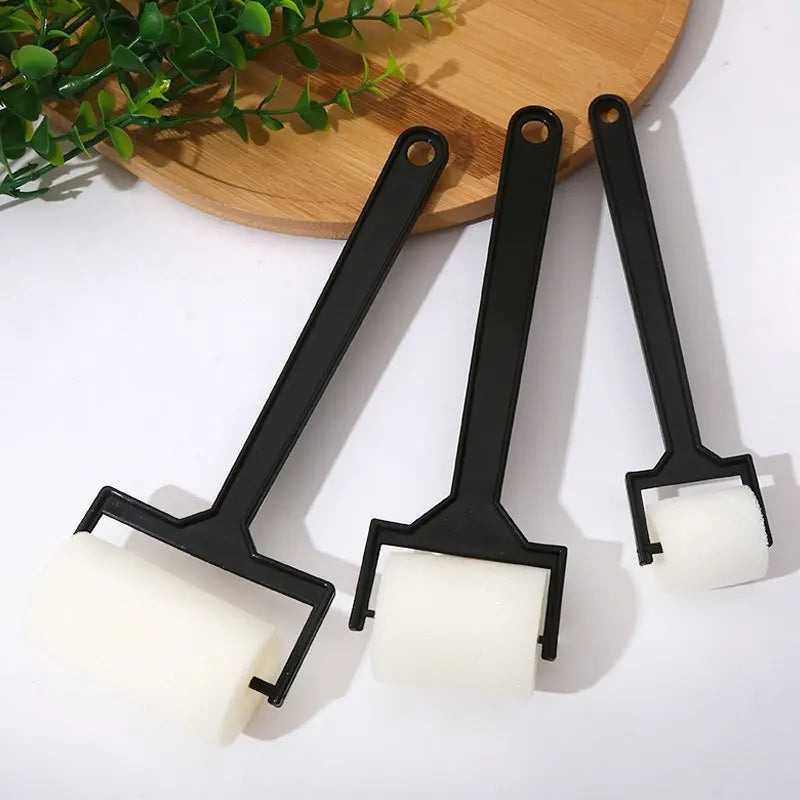 3-Piece Sponge Stamp Roller Brush Set for Art & Craft Painting Sponge Brush Set Axl black