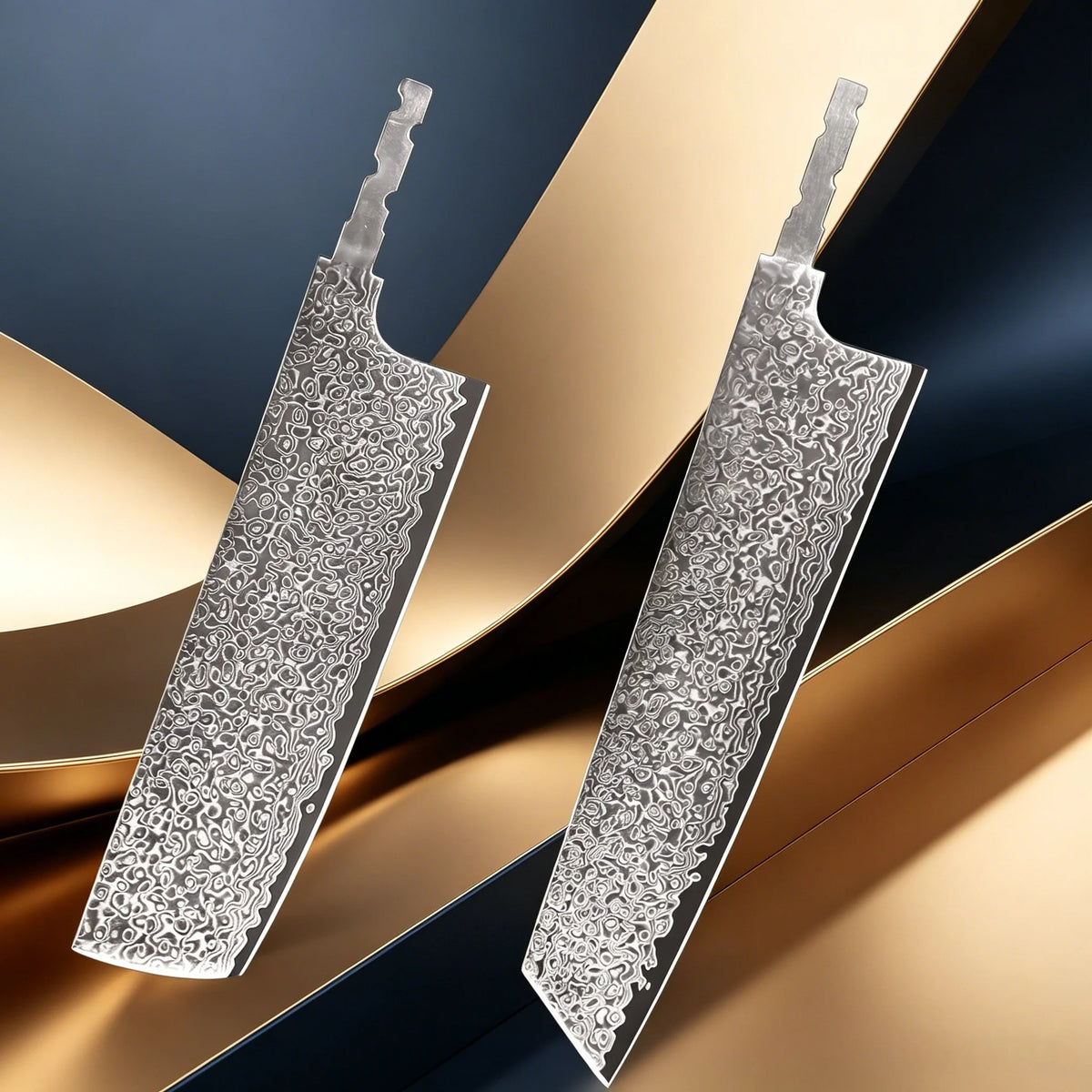 Hand Forged Damascus Steel Cleaver Blade Blank – 1 or 2 Pack Damascus Cleaver Blade Axl