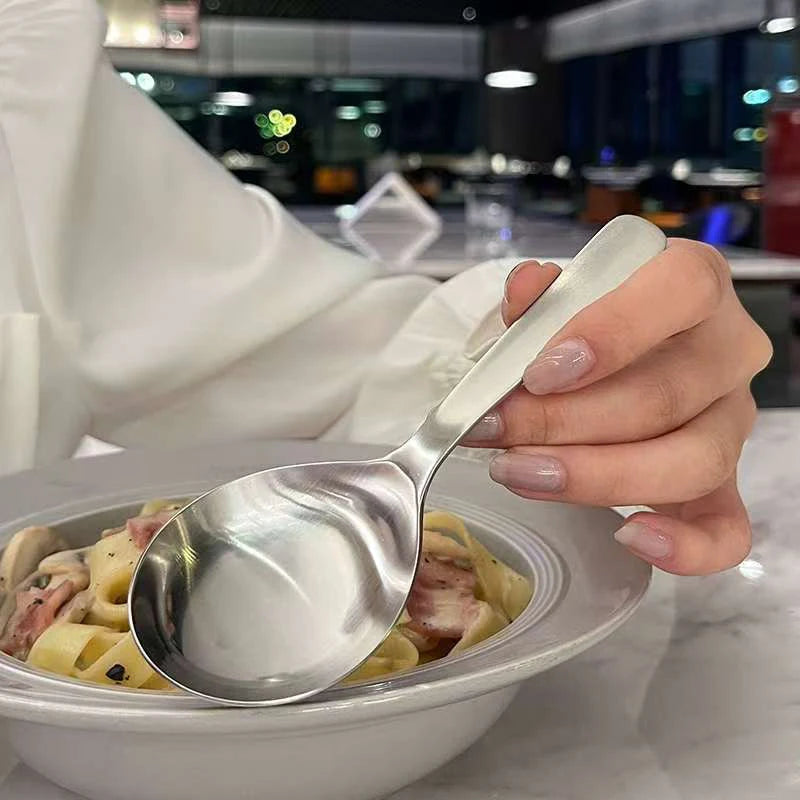 Long-Handle Stainless Steel Dinner Spoon – Stirring & Serving Dinner Spoon Axl