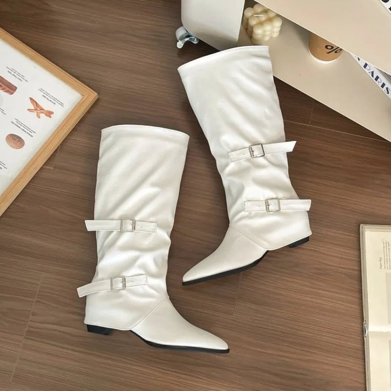 Women's Knee-High Platform Boots | Chunky Heel Punk Gothic Style Knee-High Platform Boots Axl