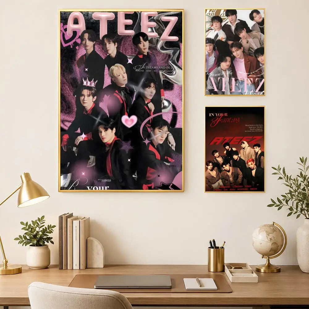 ATEEZ HD PVC Self-Stick Wall Poster – Waterproof Room Decor Wall Art Poster Axl
