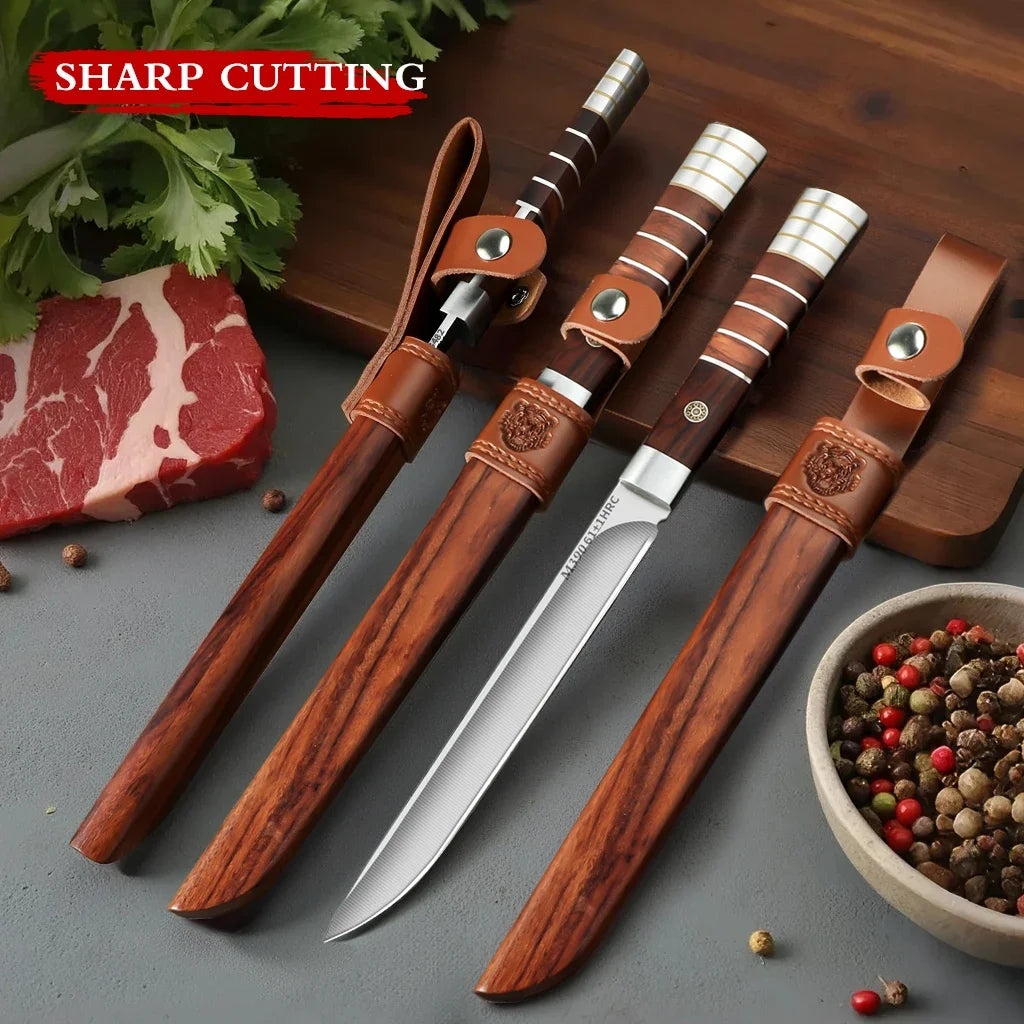 Bone-Cutting Knife Set with Sheath | Ultra-Sharp Steel Blades Kitchen Knife Set Axl 3pc