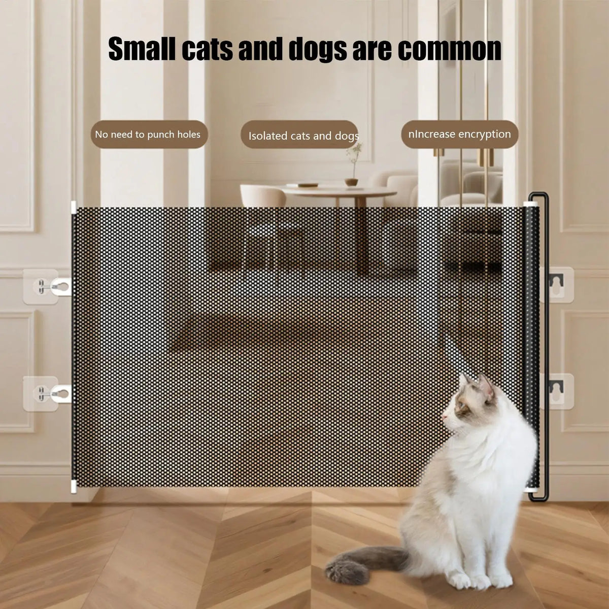 Retractable Pet Gate – Dog & Cat Safety Barrier, No-Drill Retractable Pet Gate Axl