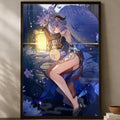 Genshin Impact Ganyu HD Wall Poster – Self-Stick Waterproof Wall Art Poster Axl White04 30X40cmNoframe