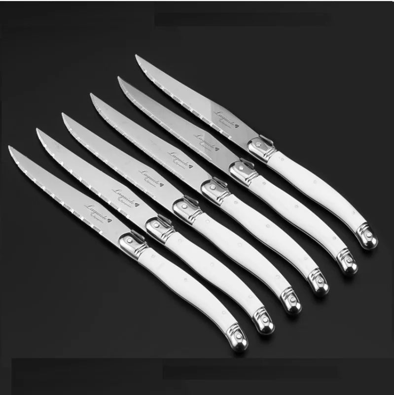Laguiole-Style Steak Knife Set 6–8 Pcs | Colorful Flatware Steak Knife Set Axl