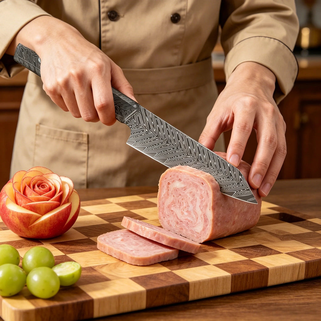 Damascus Steel Meat Cleaver & Chef Knife – Multipurpose Kitchen Damascus Chef Knife Axl