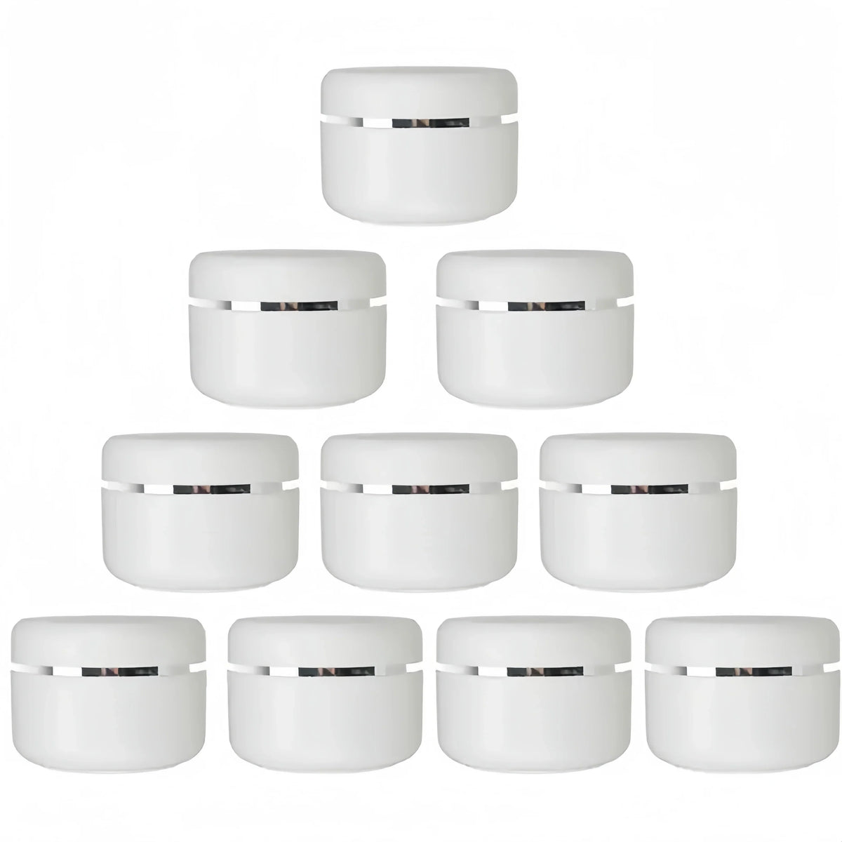 10-Pack White Plastic Cosmetic Jars with Twist-Top Lids Cosmetic Sample Jars Axl