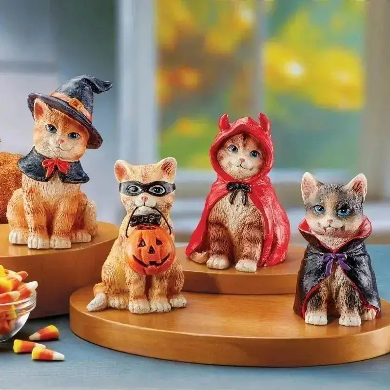 Halloween Black Cat Resin Statue – Desk & Tabletop Décor Resin Desk Figurine Axl