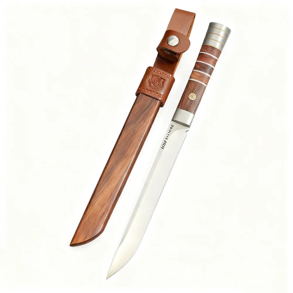 Meat Cutting Knife Set – 5Cr Steel Blade & Wooden Sheath Kitchen Knife Set Axl 1pc
