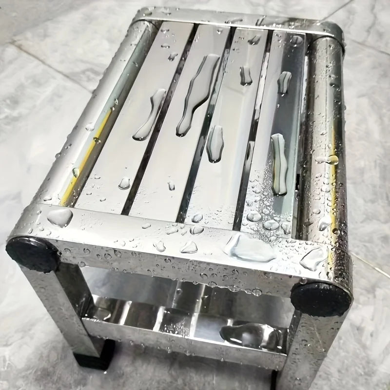 Stainless Steel Multi-Use Home Stool – Sturdy Modern Design Metal Home Stool Axl