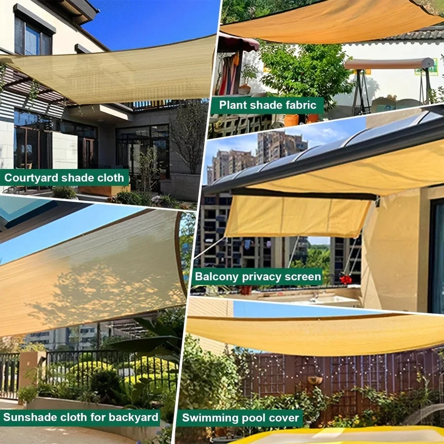 Heavy-Duty UV Block Sun Shade Sail – Large Outdoor Patio Net Sun Shade Sail Axl