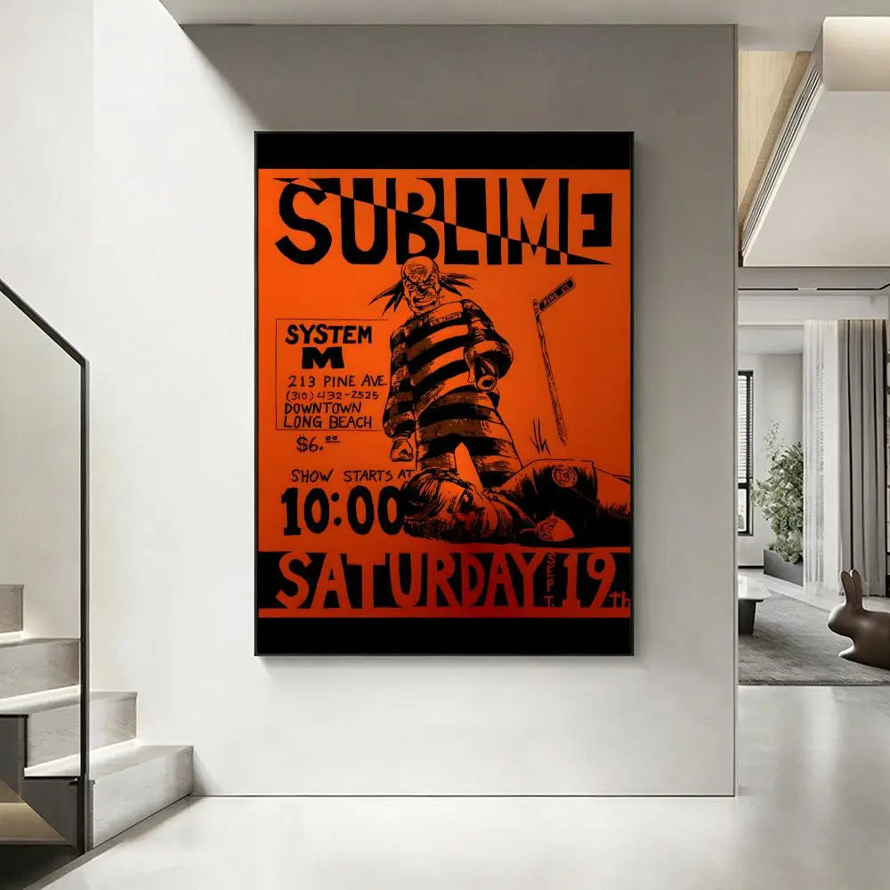 Sublime Band Poster – HD Waterproof Wall Art Print Decor Wall Art Poster Axl White7 30X40cmNoframe