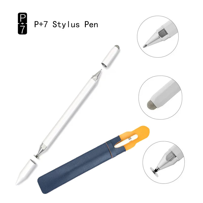 P+7 BP28 Universal Stylus & Ballpoint Pen for iOS & Android Stylus Pen Axl bp28 white and bag