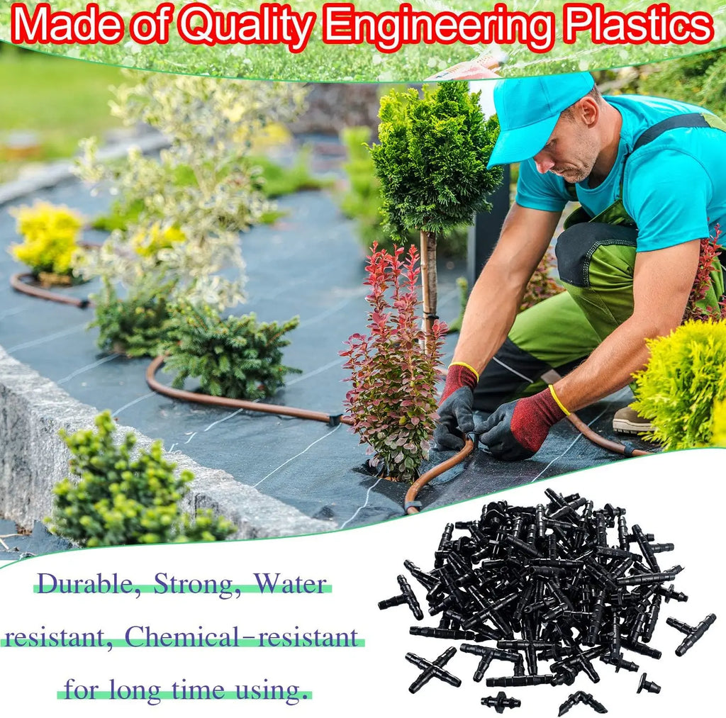 50-Pack Barbed Drip Irrigation Fittings – 4/7mm Connectors Drip Irrigation Fittings Axl