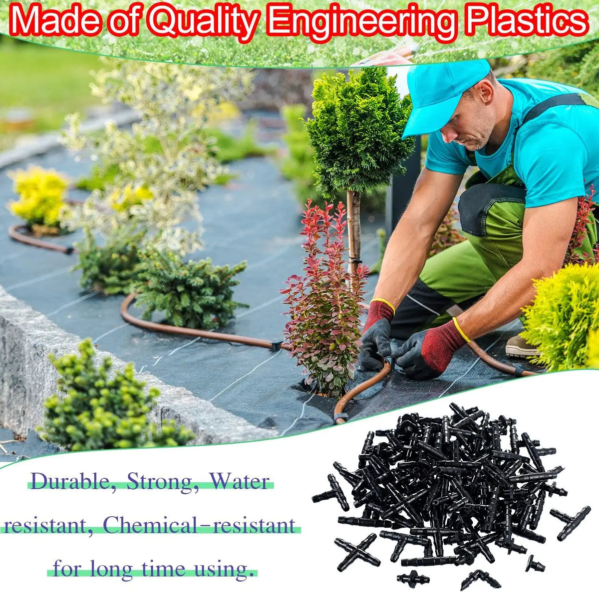 50-Pack Barbed Drip Irrigation Fittings – 4/7mm Connectors Drip Irrigation Fittings Axl