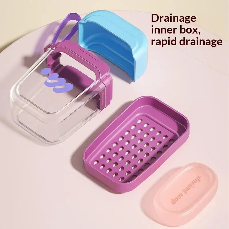 Portable Travel Soap Dish – Waterproof Leakproof Box with Drain Tray Travel Soap Dish Axl