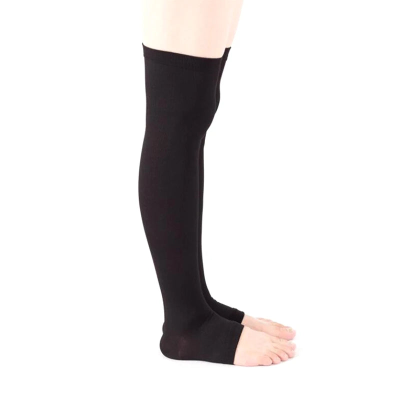 Thigh High Open Toe Compression Stockings – Men & Women Thigh High Stockings Axl